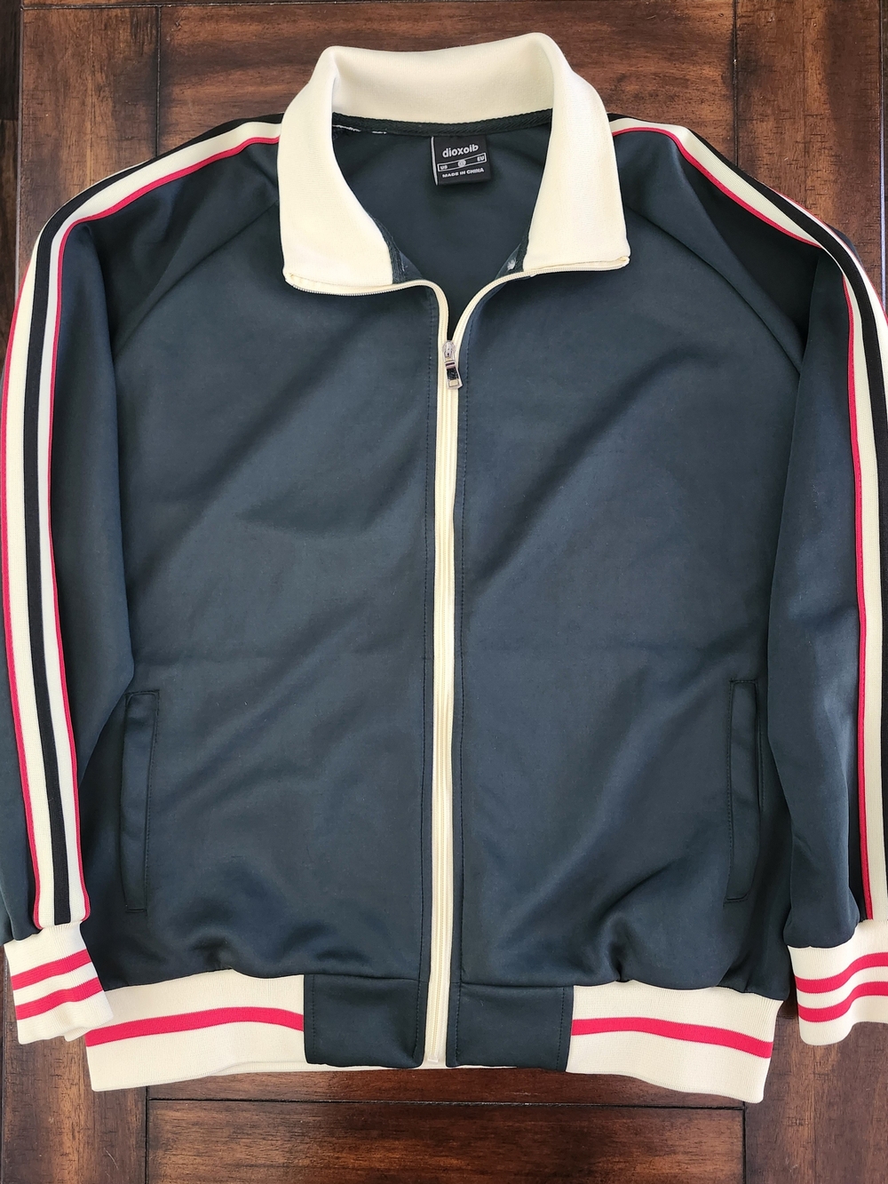 Unbranded Men's Navy Track Jacket with Cream Trim XL